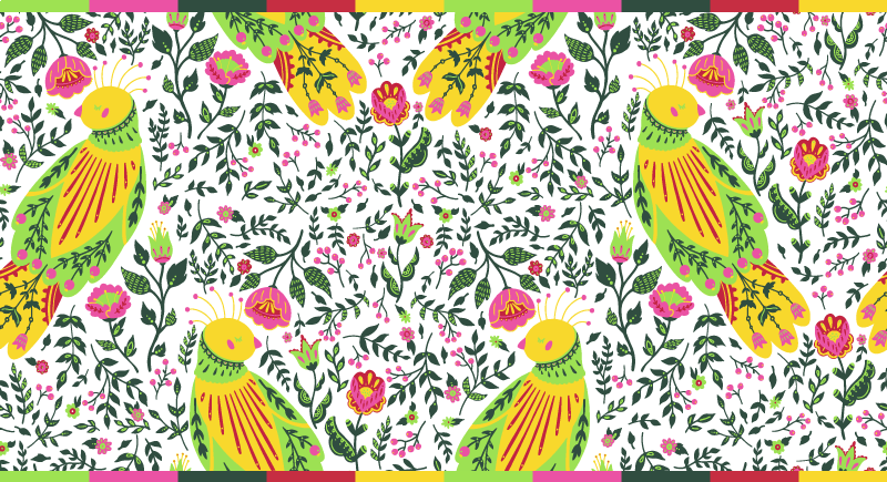 Tappeto in vinile con i fiori colorati - TenStickers