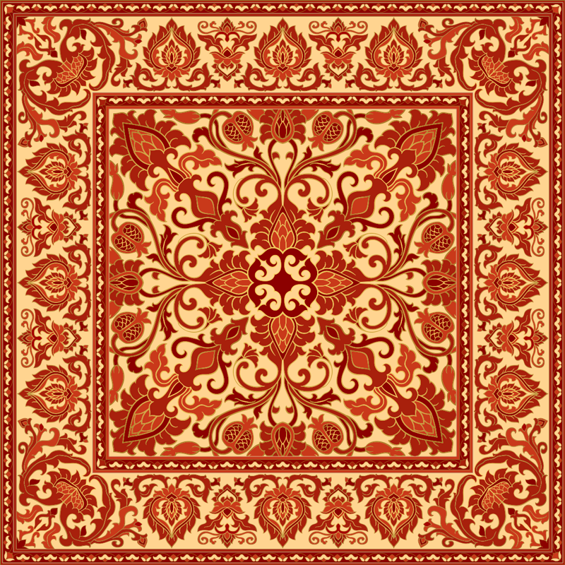 Tappeto vinile vintage ornata ispirazione barocca - TenStickers