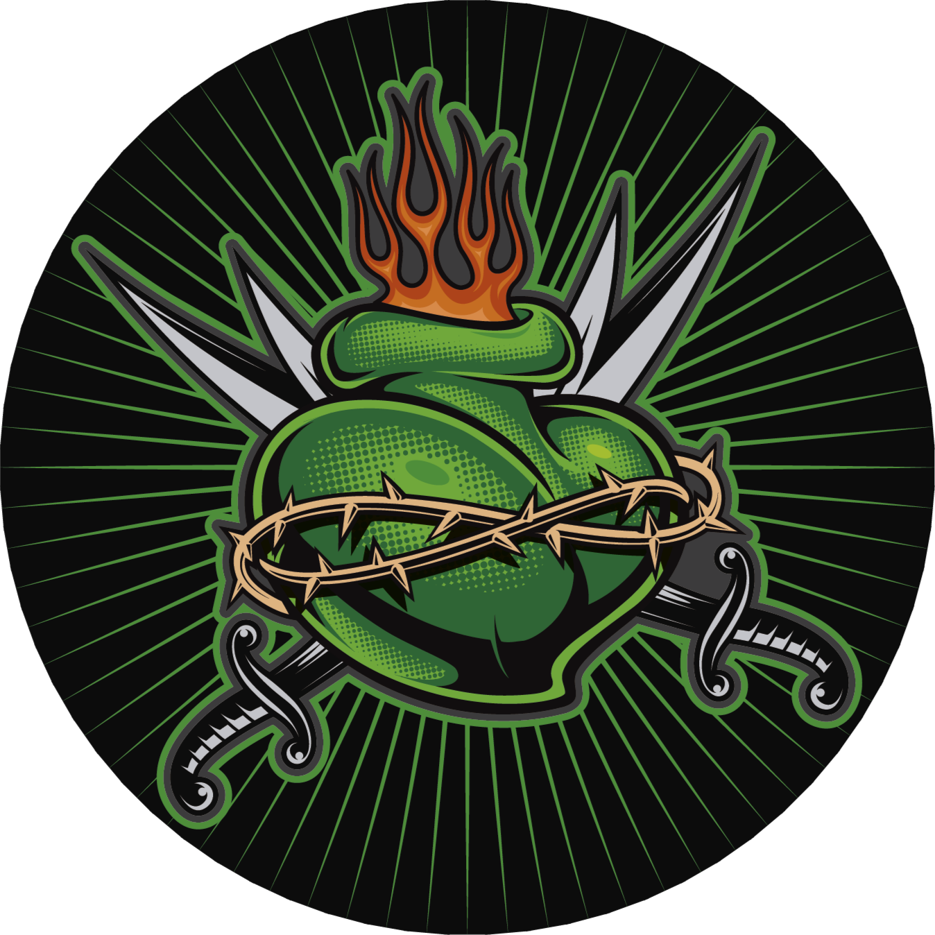 Tappeto vinile giochi cuore di spada ardente - TenStickers