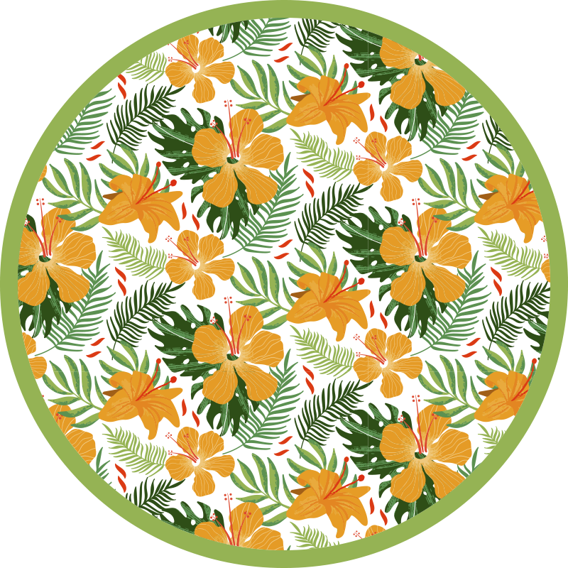Tappeto vinile fiori armonia floreale tropicale - TenStickers