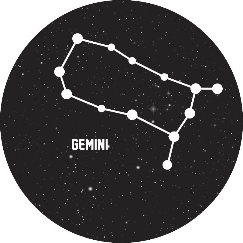 Tappetto vinile stelle costellazione dei gemelli - TenStickers