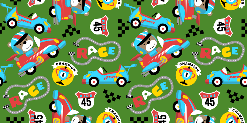 Tappeto vinile per bambini circuito di corse giocoso - TenStickers