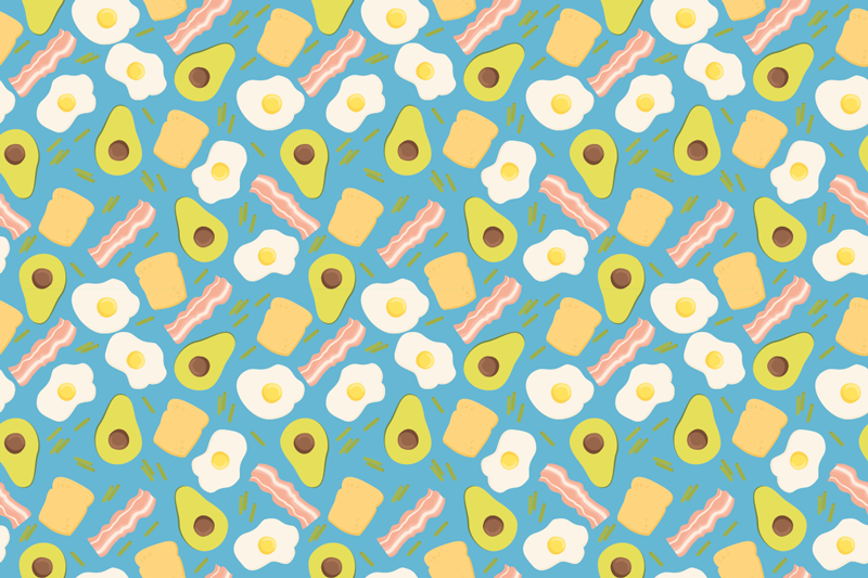 Tappeto vinile minimalista modelli di colazione - TenStickers