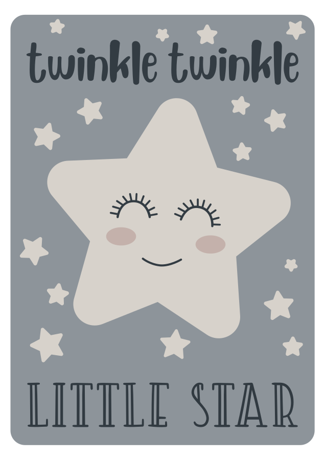 Tappeto vinile per bambini tema stella scintillante - TenStickers