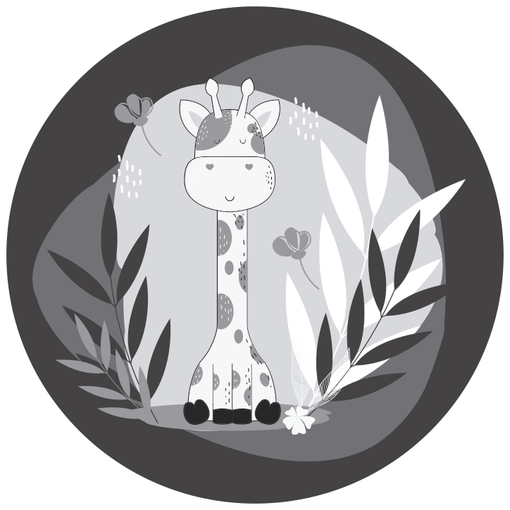Tappeto vinile bebé tema della scuola materna della giraffa - TenStickers