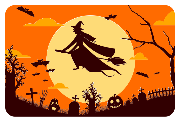 Tappeto vinile Halloween sagoma spettrale di halloween - TenStickers