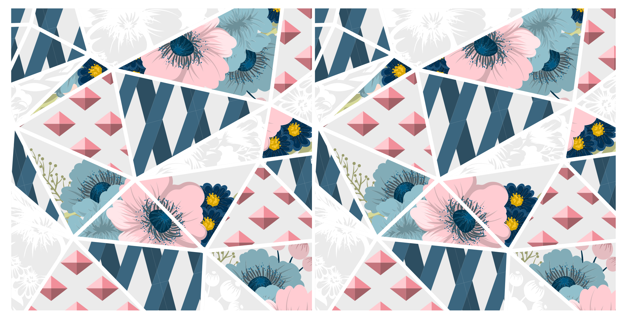 Tappeto vinile geometrico caleidoscopio floreale geometrico - TenStickers