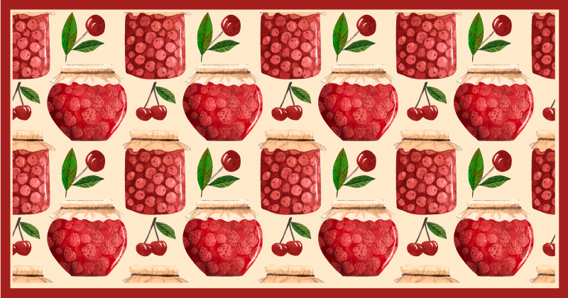 Tappeto pvc cucina motivo di marmellata di ciliegie - TenStickers