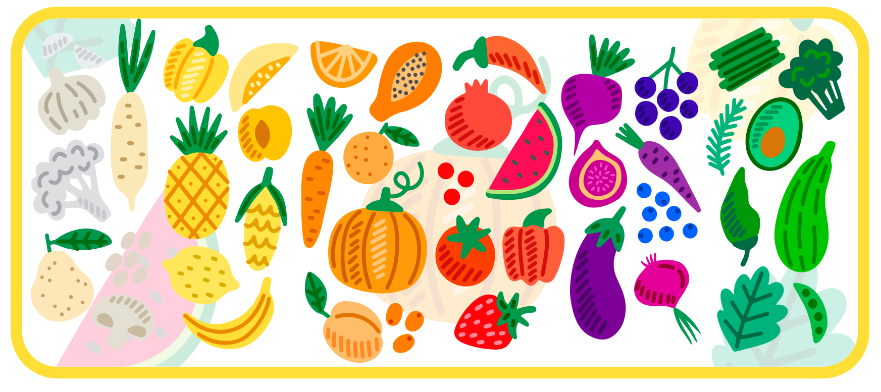 Tappeto vinile fiori modello di frutta colorata - TenStickers