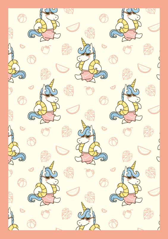 Tappeto vinile per bambini fantasia unicorno - TenStickers