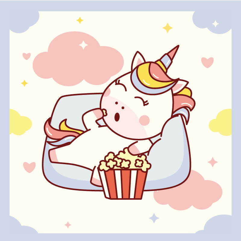 Tappeto vinile per bambini rilassamento del cinema unicorno - TenStickers