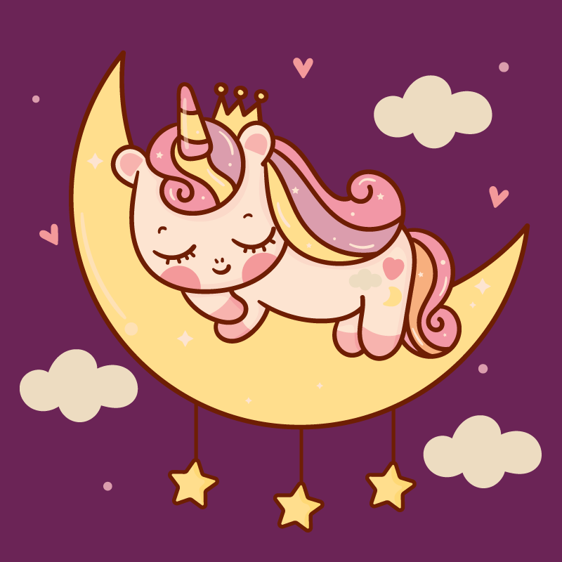 Tappeto vinile per bambini unicorno addormentato - TenStickers