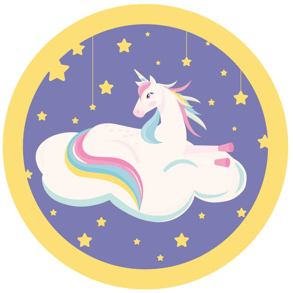 Tappeto vinile bebé cerchio dei sogni di unicorno - TenStickers