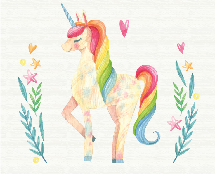 Tappeto vinile per bambini unicorno pastello - TenStickers