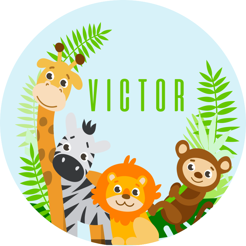 Tappeto vinile con nome safari personalizzabile - TenStickers