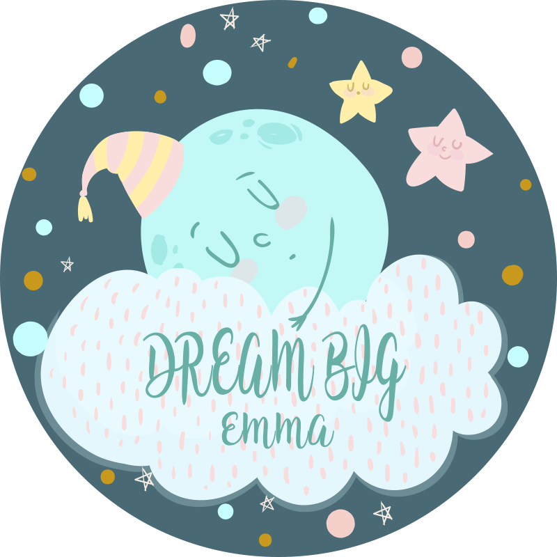 Tappeto vinile con nome chiaro di luna da sogno - TenStickers