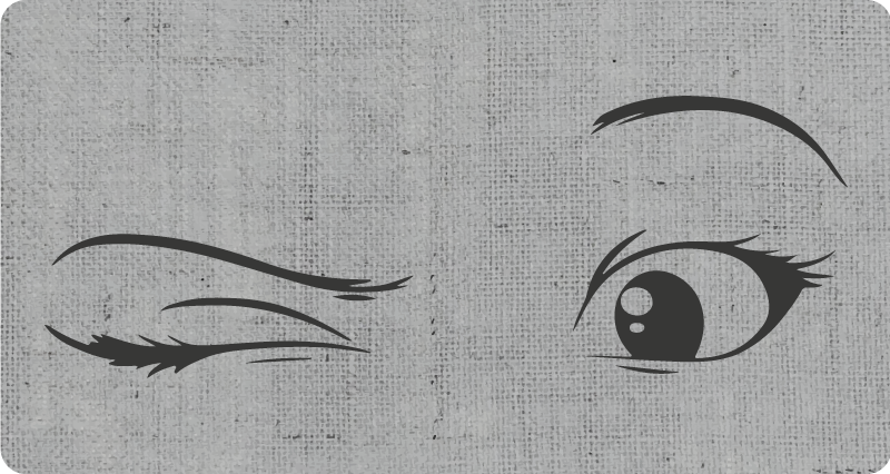 Tappeto vinile per ragazzi schizzo artistico dell'eyeliner - TenStickers