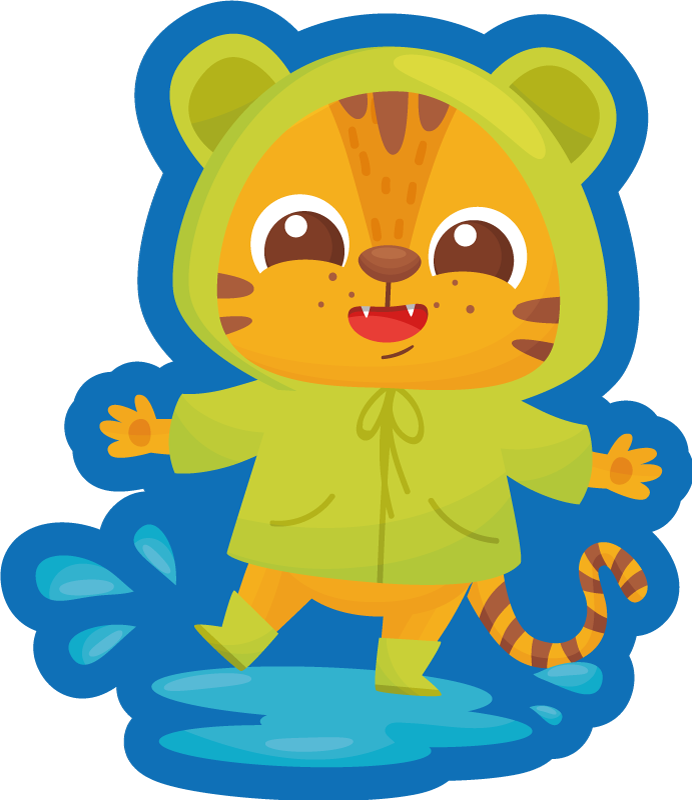 Tappeto vinile per bambini personaggio tigre cartone - TenStickers