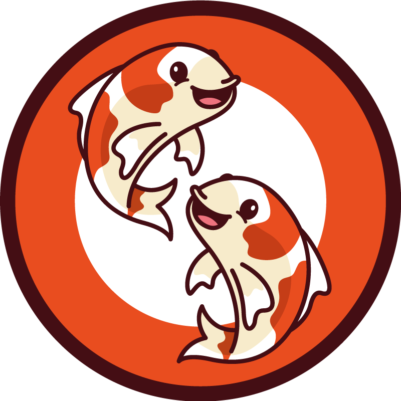 Tappeto vinile animali cerchio giocoso di koi - TenStickers
