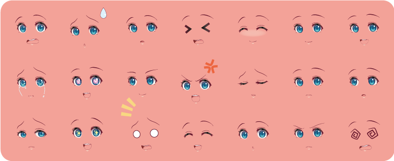 Tappeto vinile per bambini attività dei volti emotivi - TenStickers