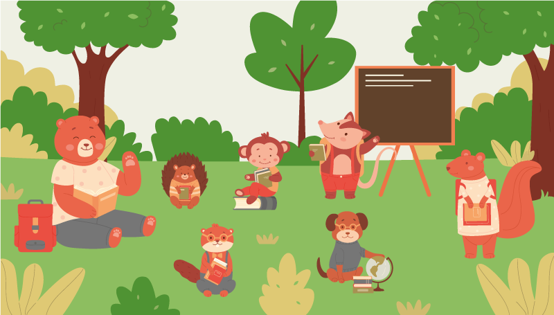 Tappeto vinile per bambini aula nella giungla - TenStickers