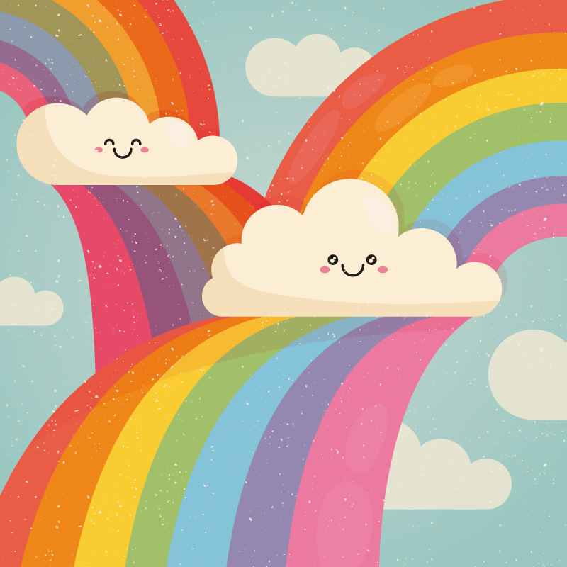 Tappeto vinile per bambini arte allegra dell'arcobaleno - TenStickers