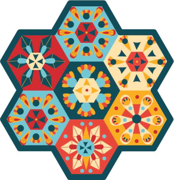 Tappeto vinile geometrico simmetria esagonale - TenStickers