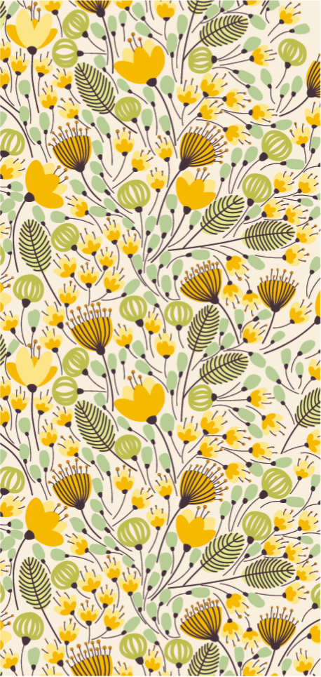 Tappeto vinile fiori motivo botanico floreale - TenStickers