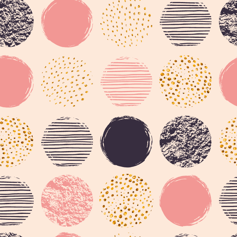 Tappeto vinile geometrico completo a pois - TenStickers