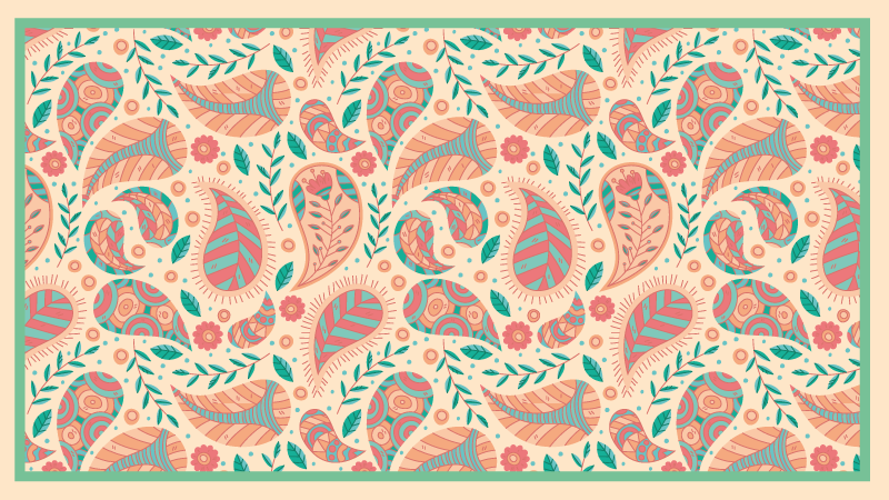 Tappeto vinile Mandala fusione di motivi paisley - TenStickers