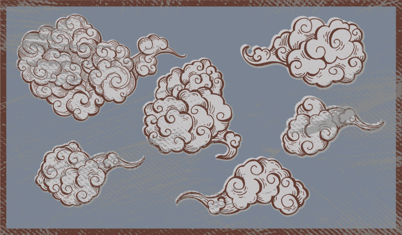 Tappeto vinile camera da letto motivi nuvolosi decorati - TenStickers