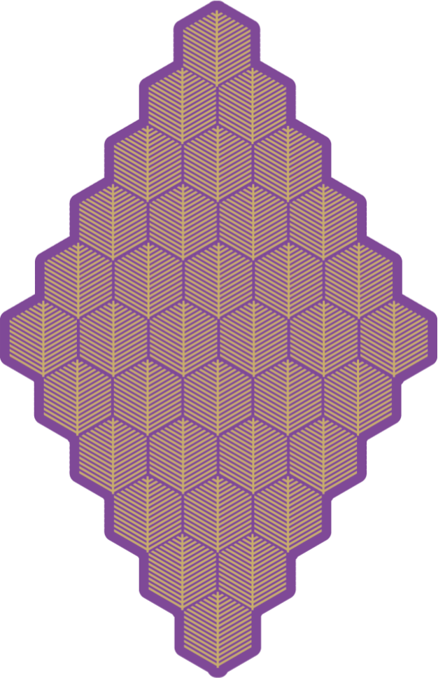 Tappeto vinile geometrico esagoni geometrici viola - TenStickers