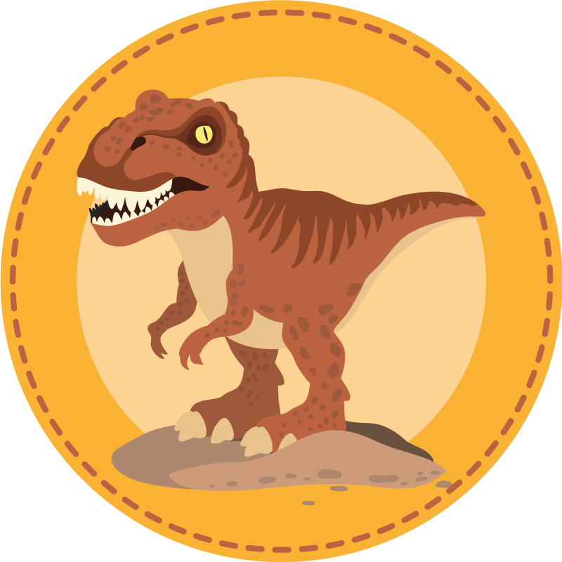 Tappeto vinile per bambini tappeto rotondo di dinosauro - TenStickers