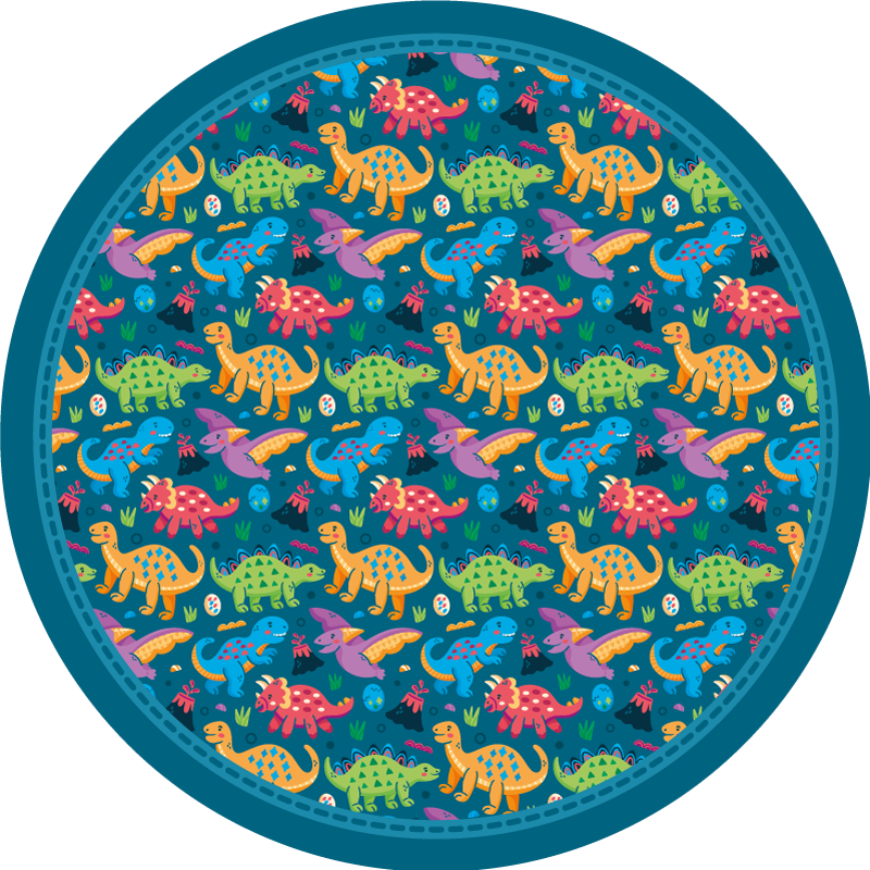 Tappeto vinile per bambini modello circolare di dinosauro - TenStickers