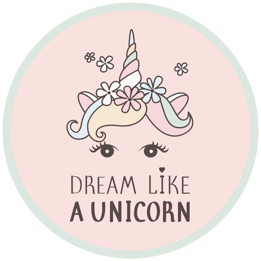 Tappeto vinile bebé espressione onirica dell'unicorno - TenStickers