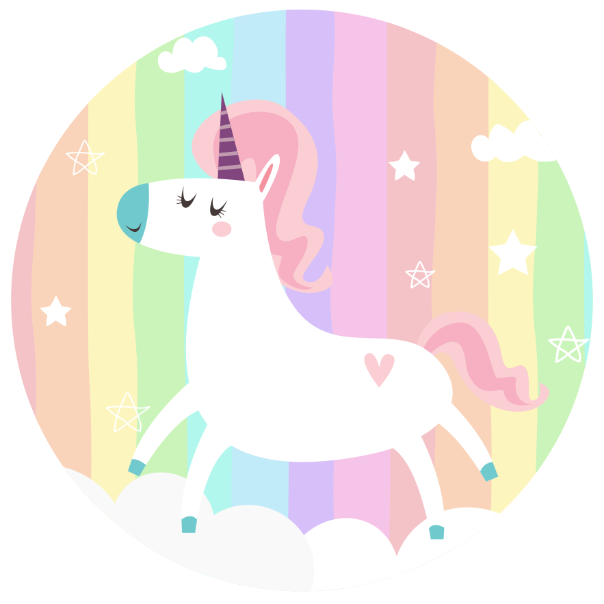 Tappeto vinile per bambini arredamento arcobaleno unicorno - TenStickers