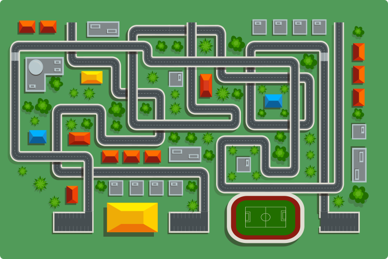 Tappeto vinile strade progettazione stradale cittadina - TenStickers