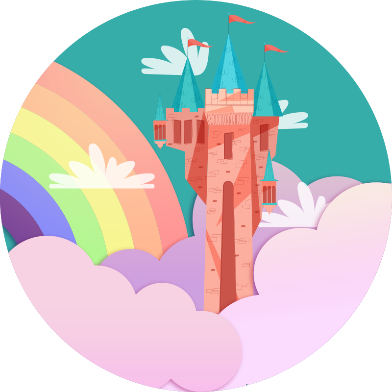 Tappeto vinile per bambini fantasia del castello - TenStickers