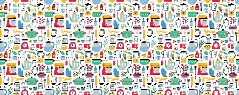 Tappeto in vinile cucina Modello di cucina multicolore - TenStickers