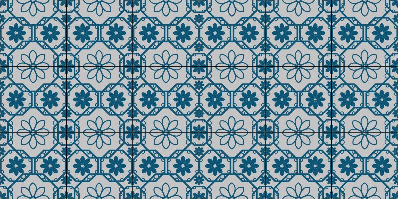 Tappeto vinile piastrelle tessera di mosaico floreale - TenStickers