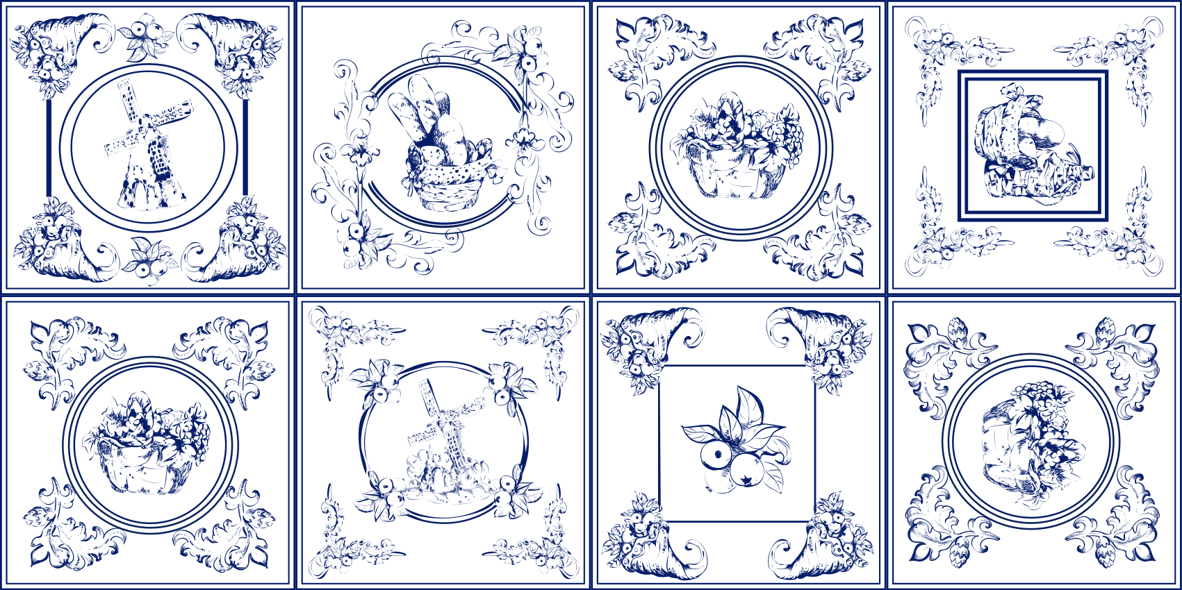 Tappeto vinile piastrelle eleganza della porcellana - TenStickers