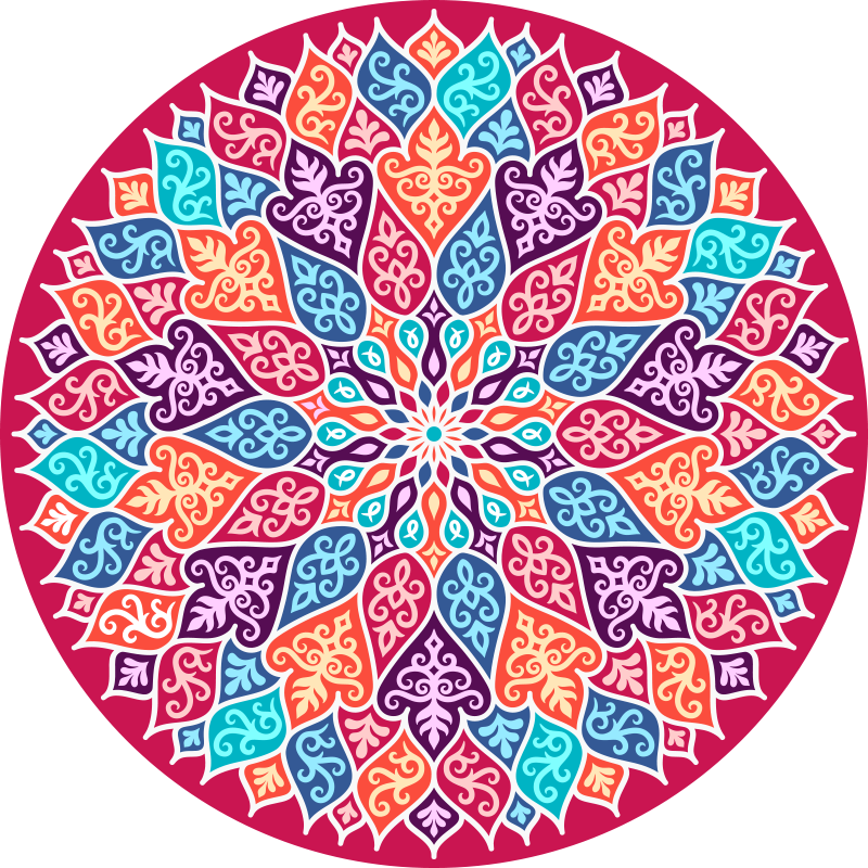 Tappeto vinile Mandala motivo mandala colorato - TenStickers