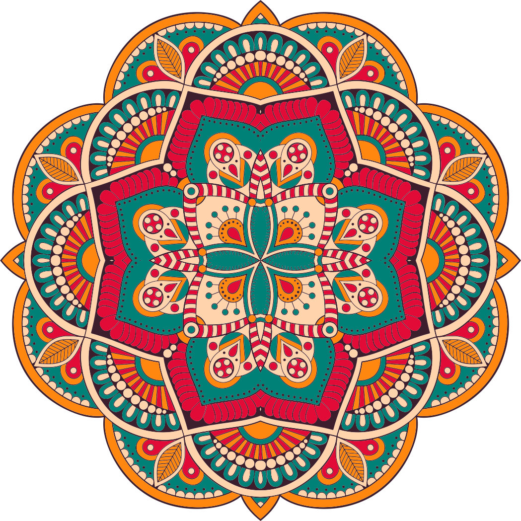 Tappeto vinile Mandala design vivace e colorato - TenStickers