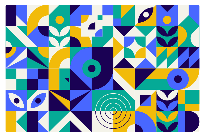 Tappeto vinile geometrico con motivi geometrici vivaci - TenStickers