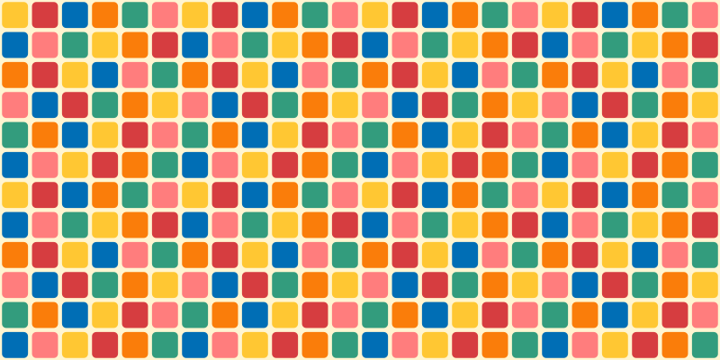Tappeto vinile geometrico quadrati di mosaico colorato - TenStickers