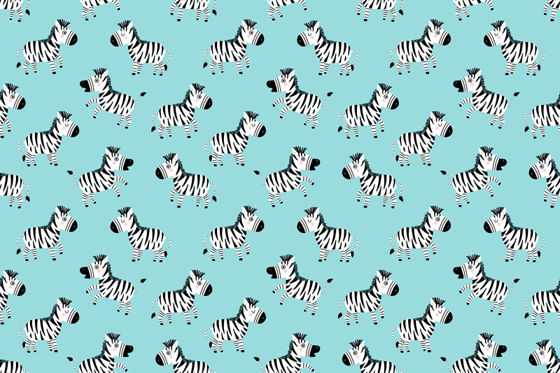 Tappeto vinile per bambini zebre dei cartoni animati - TenStickers