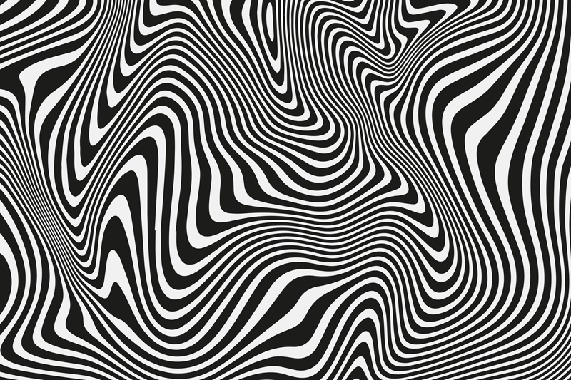 Tappeto vinile geometrico modello di onde ottiche - TenStickers