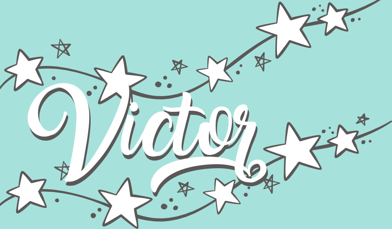 Tappeto vinile con nome polvere di stelle personalizzabile - TenStickers