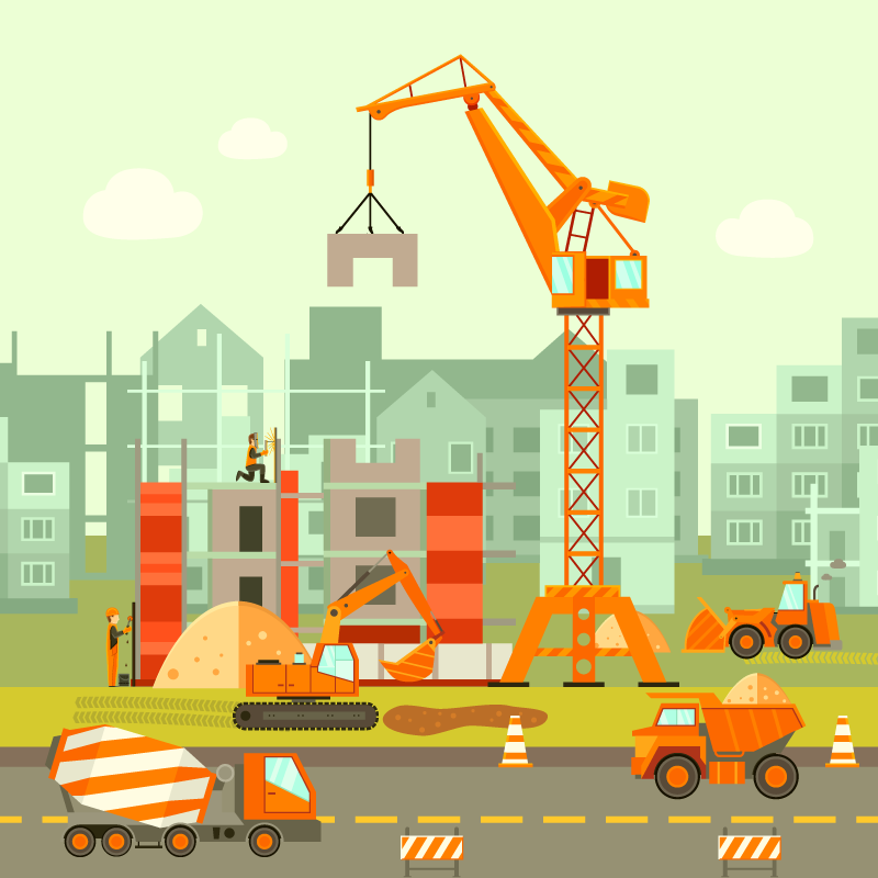 Tappeto vinile per bambini parco giochi di costruzione - TenStickers