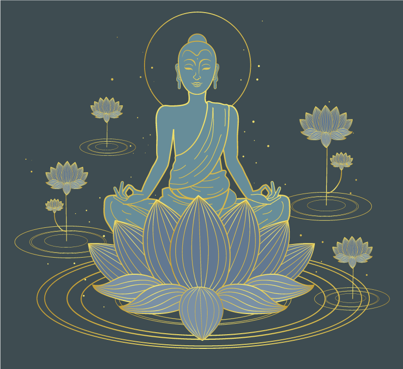 Tappeto vinile Mandala buddha meditativo - TenStickers